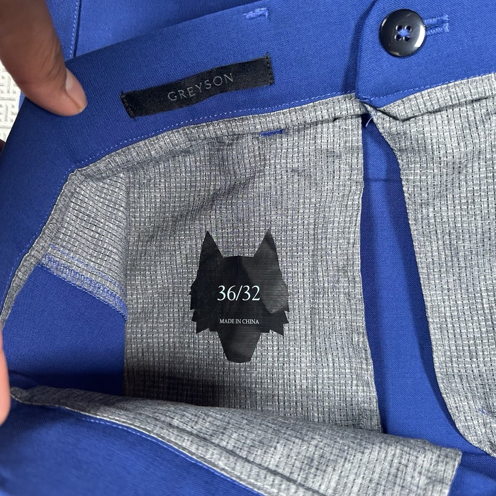 Greyson Golf Pants Trousers Serrano 36x32 Performance Blue Wool Spandex $228 EUC - Picture 12 of 13